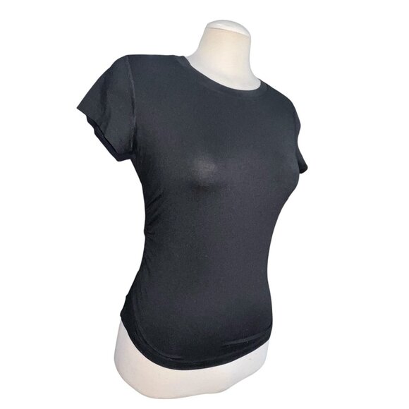 Champion Crewneck Short Sleeve Ruched Side Active Compression Top Sz Small Women - Picture 4 of 11